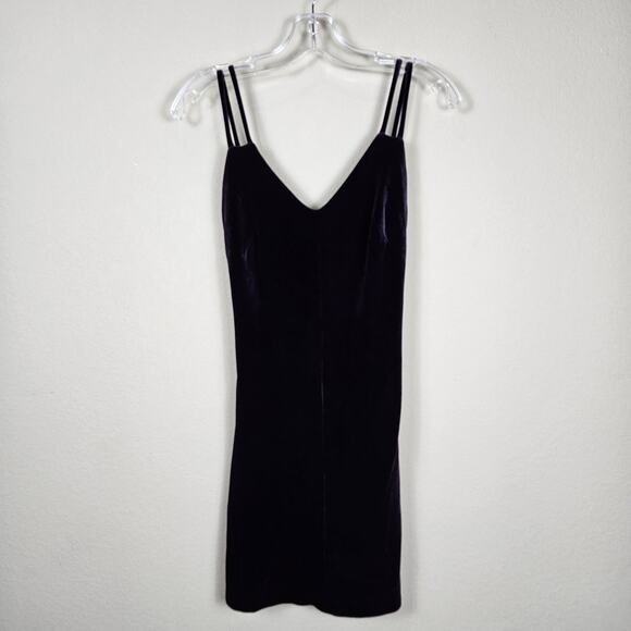 Vintage Bruno Duluc x Kush Mini Dress S Purple Velvet Strappy 80s 90s Y2K Dance - Picture 5 of 16